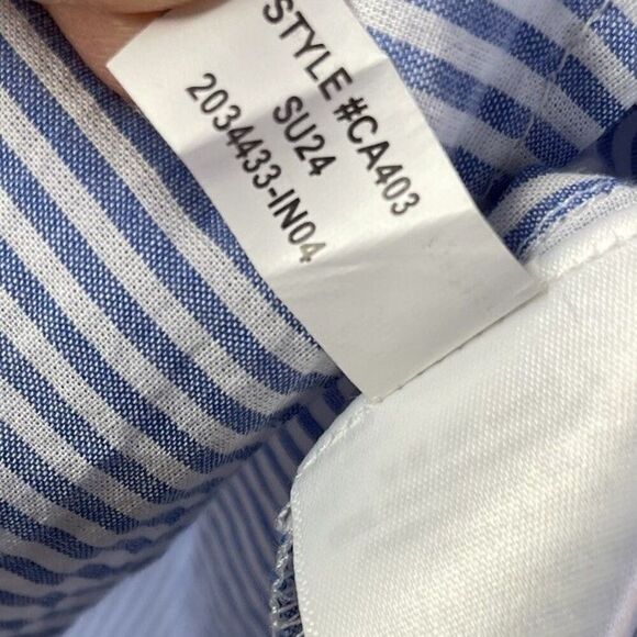 J.CREW Top Women Small Blue Striped NEW Flutter Sleeve Blouse 100% Cotton CA403 - Picture 13 of 13